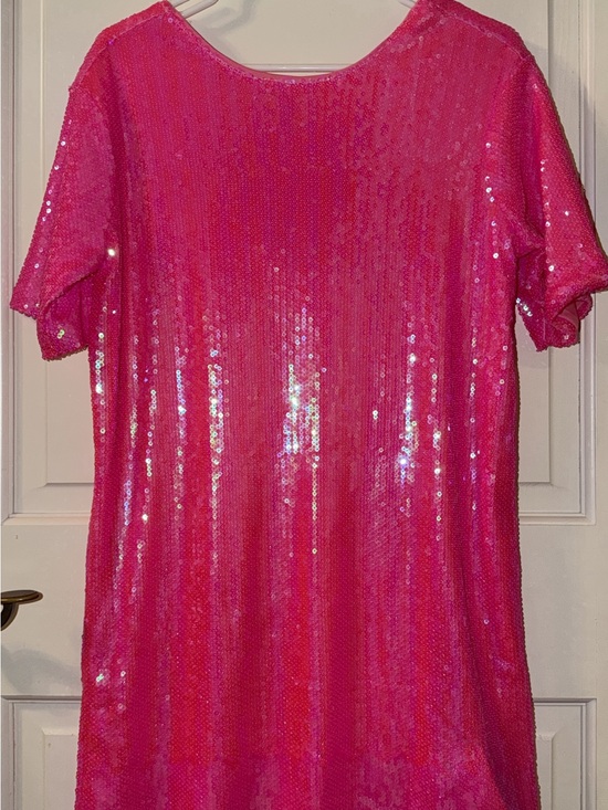 Dresses & Skirts - Pink Sequin Short Sleeve Womens Dress